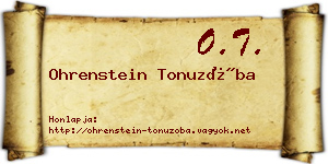 Ohrenstein Tonuzóba névjegykártya